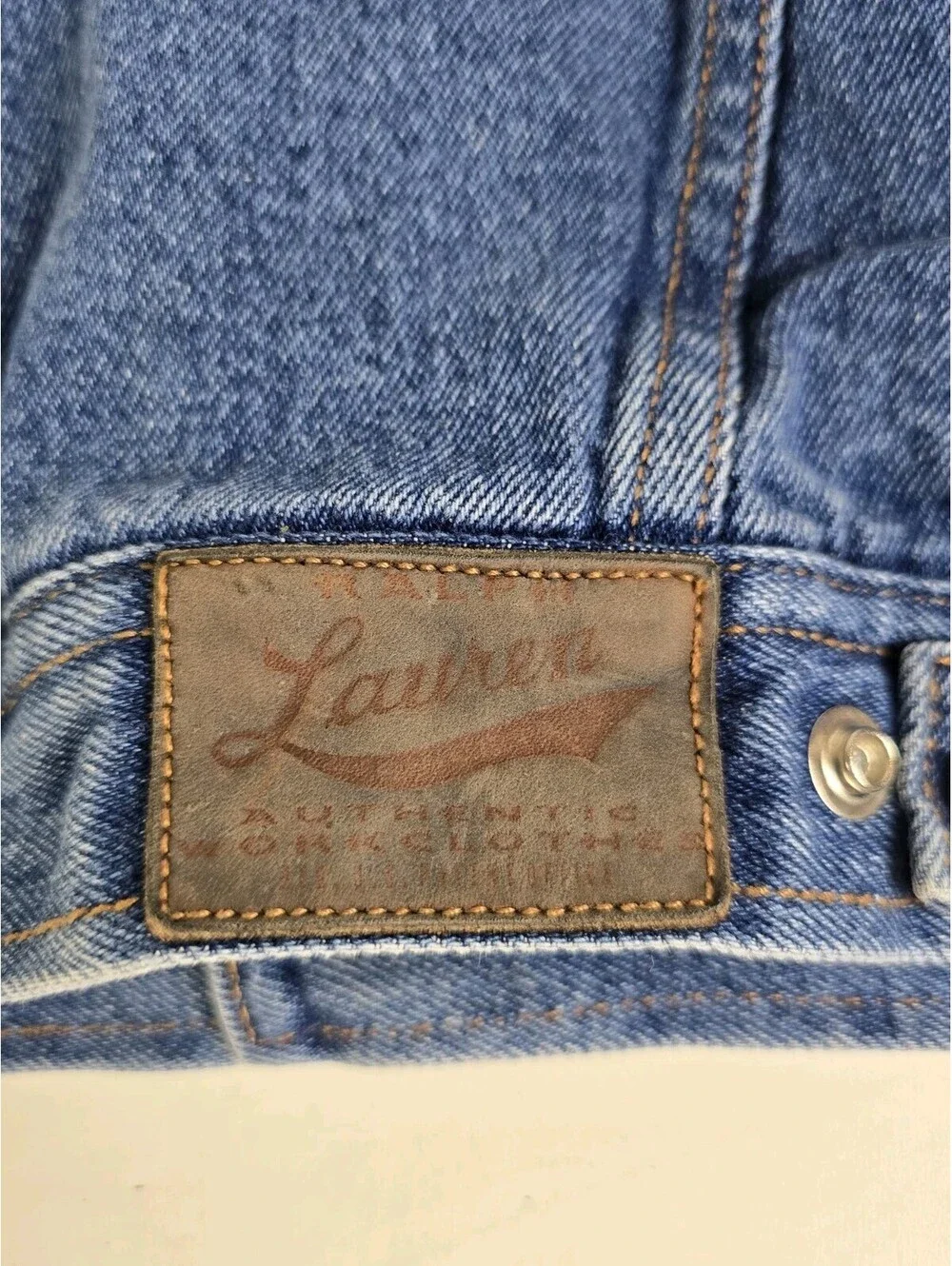Vintage Baby 3-12 Months Denim Ralph Lauren Jean Jacket Fish AOP Lined Classic